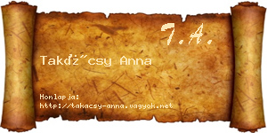 Takácsy Anna névjegykártya